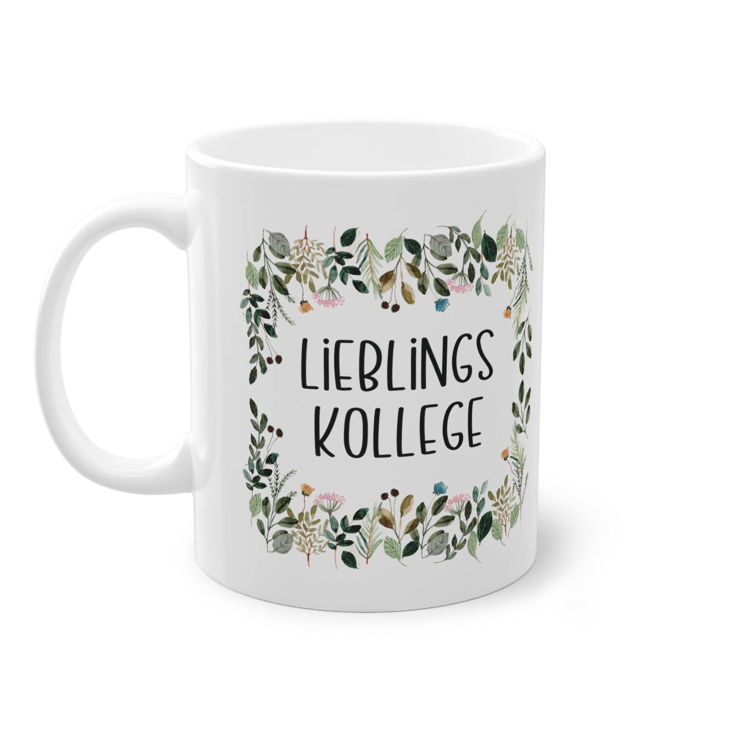 Bereite deinem Lieblingskollegen eine Freude mit dieser Tasse, umgeben von einem liebevollen floralen Rahmen – das ideale Geschenk für den Lieblingskollegen.