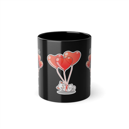 Lustige Tasse – „Ich lasse dich nie mehr los!“ – Süßes Katzenmotiv und romantisches Geschenk für Verliebte