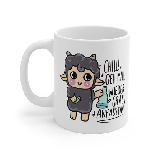 Witzige Mental Health Tasse - Gras anfassen