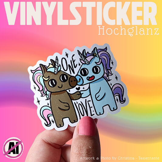 Pride Einhorn Sticker - One Love