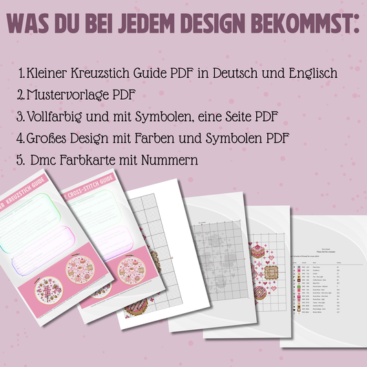 Stickvorlage Kreuzstich - Lesezeichen - Sakura Bees