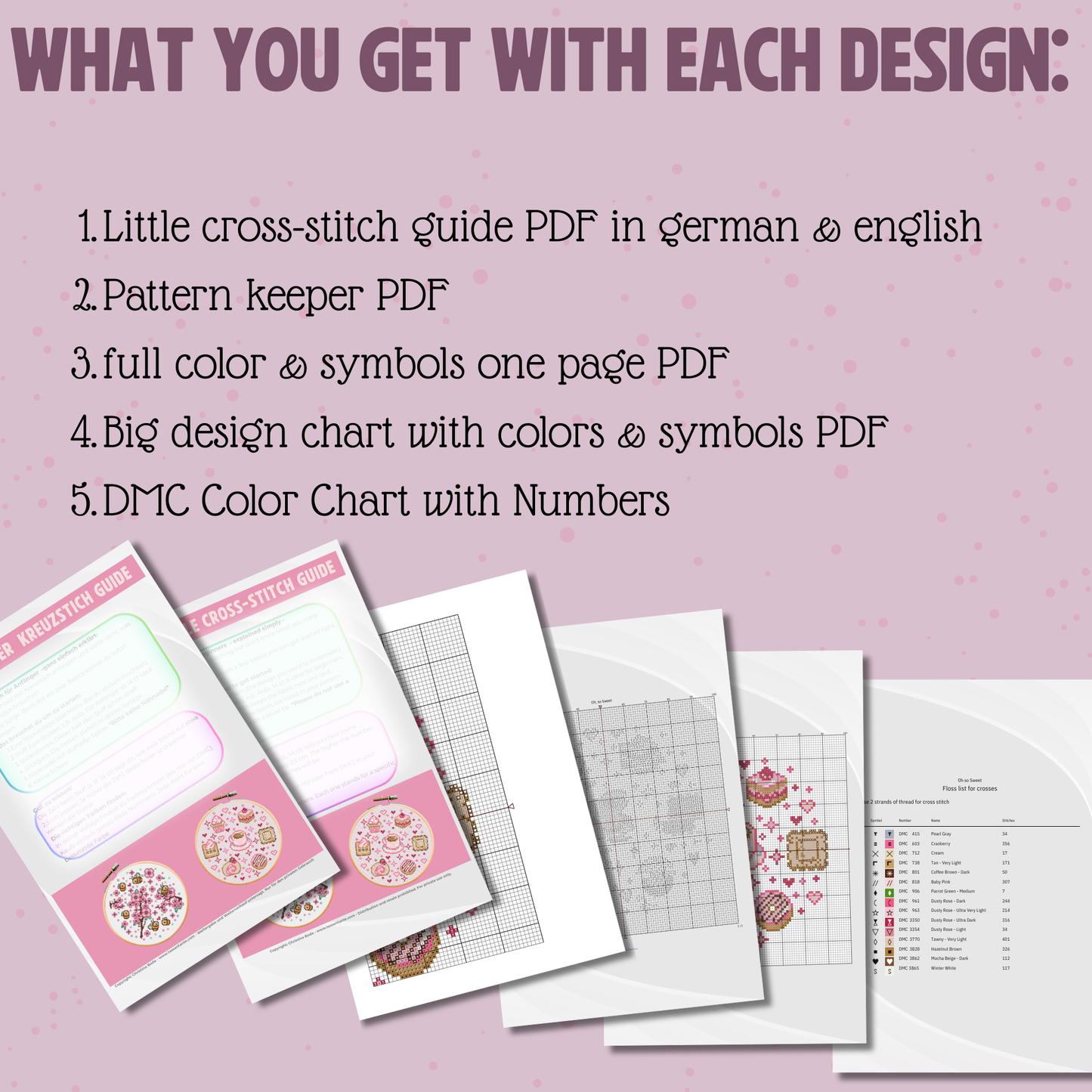 Stickvorlage Kreuzstich - Lesezeichen - magical