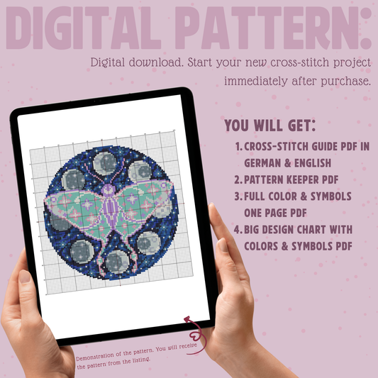 Stickvorlage Kreuzstich - Lesezeichen - magical