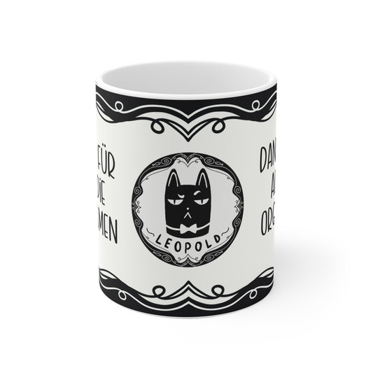 Motivtasse Leopold, Tasse, witzig & sarkastisch, Danke für all die Orgasmen