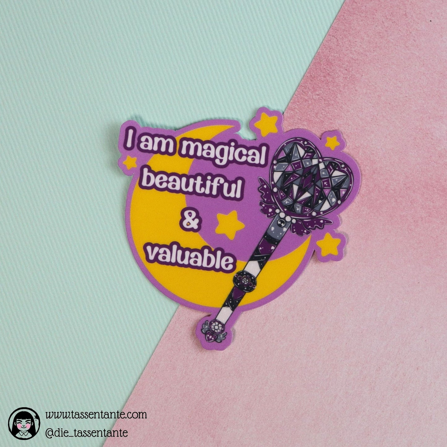 Asexual - Pride Sticker- Pride Flags - 90s Magical Anime Wand - Moon