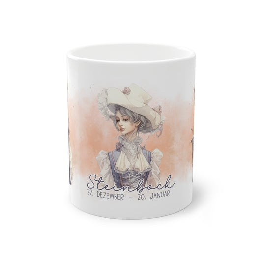 Unsere wunderschöne Motivtasse Steinbock, das perfekte Geschenk für alle im Sternzeichen Steinbock. Mit fantasievollem All-Over Print, ist sie ein Hingucker