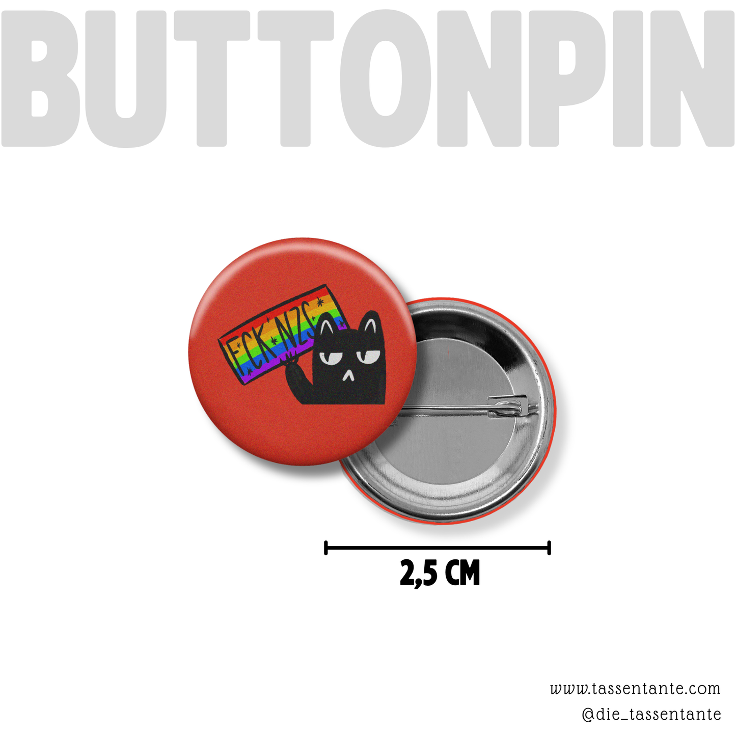 Button - FCK NZS - 2,5 cm