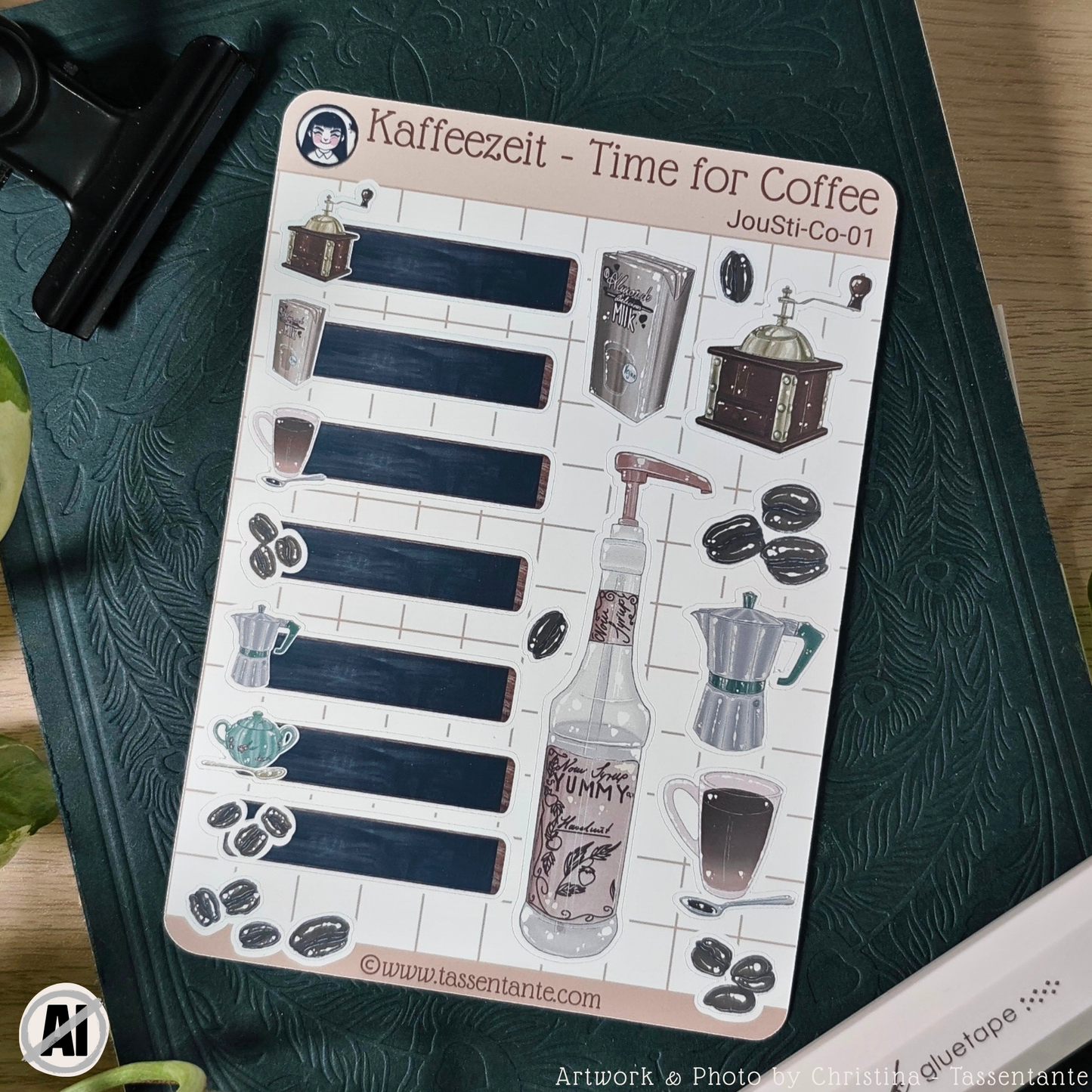 Journal Sticker Sheet - Kaffeezeit - Coffee Planner Sticker