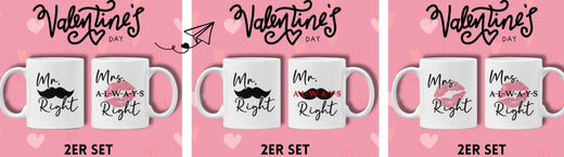 Individuelle Valentinstagsgeschenke für Paare – Tassen-Bundle gestalten & sparen