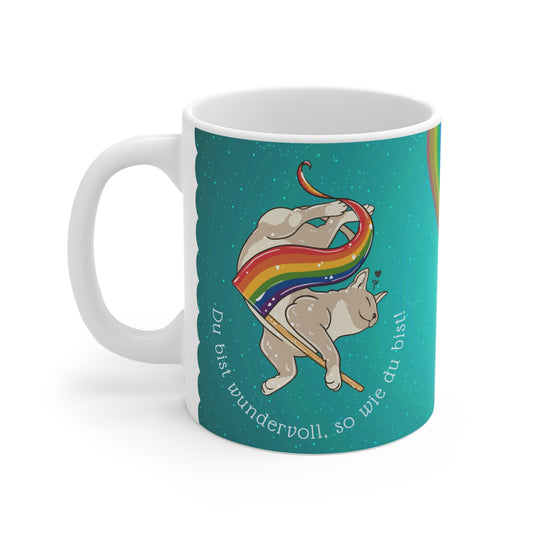 LGBTQ Tasse mit niedlichem Katzenmotiv - Geschenk Coming Out, Geburtstag, Jahrestag