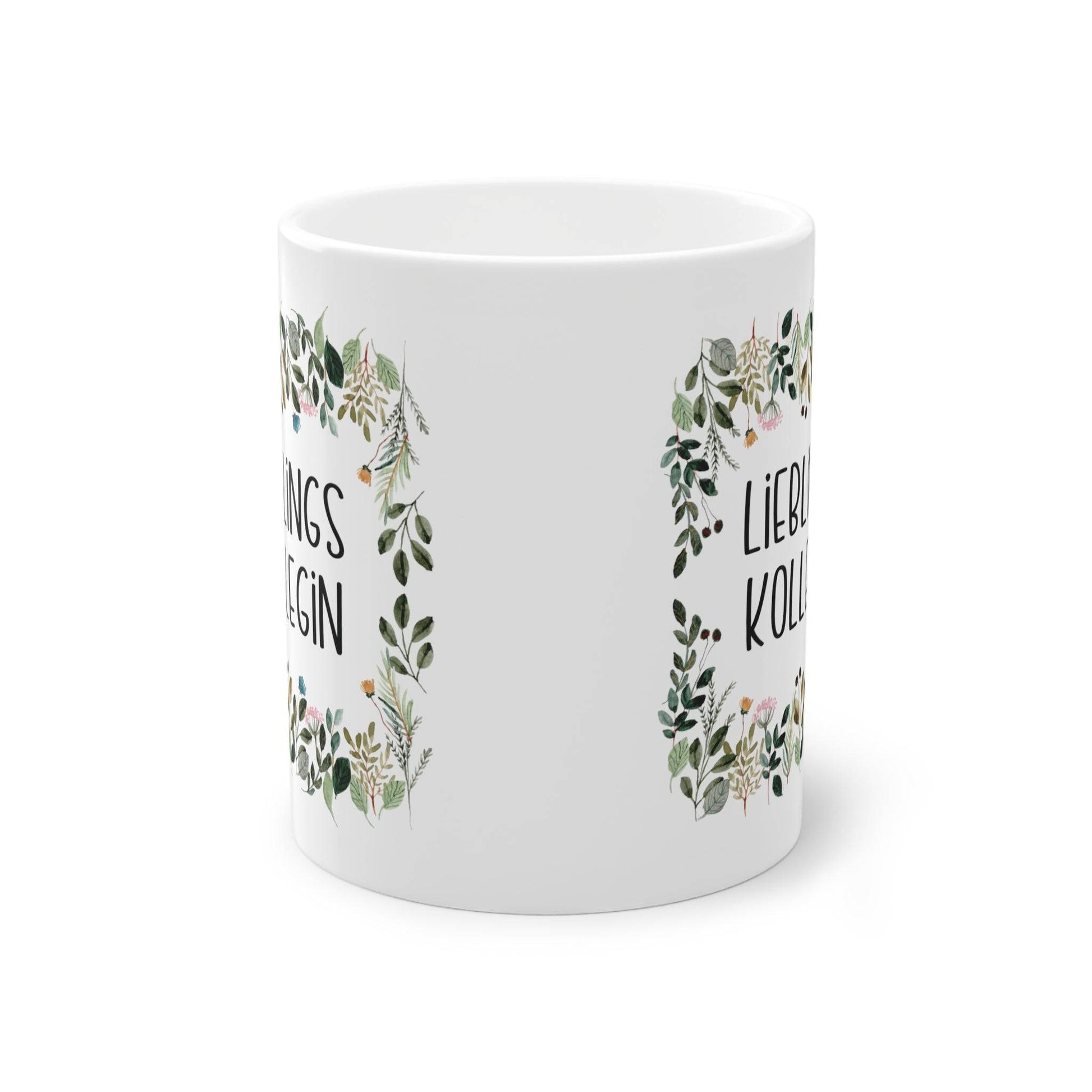 Bereite deiner Lieblingskollegin eine Freude mit unserer zauberhaften Tasse, umgeben von einem floralen Rahmen – das ideale Geschenk für Lieblings Kollegin