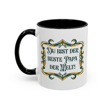 Du bist der beste Papa der Welt Tasse - Geschenk für Papa zum Vatertag oder Geburtstag - Vintage Ornament Design