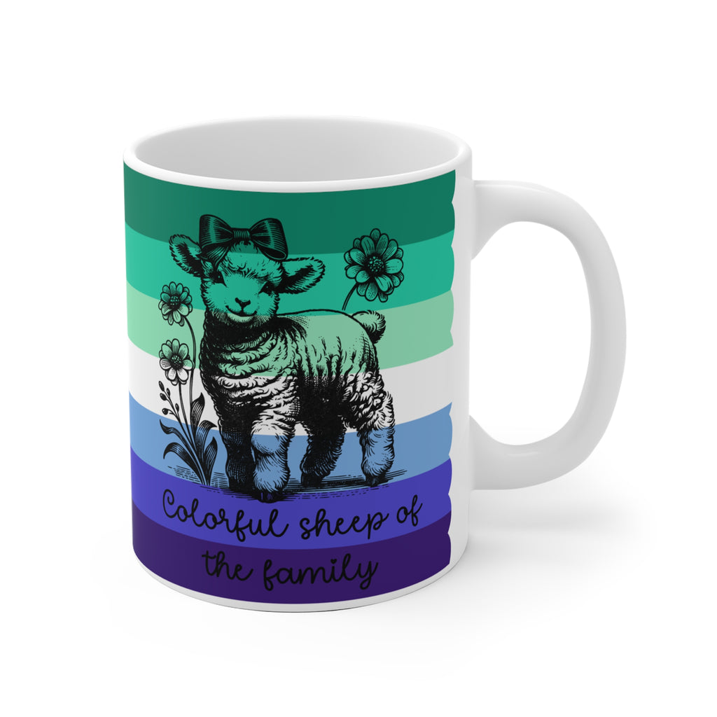 Pride Tasse „Colorful Sheep of the Family“ – Gay Pride Geschenk mit Schaf-Motiv