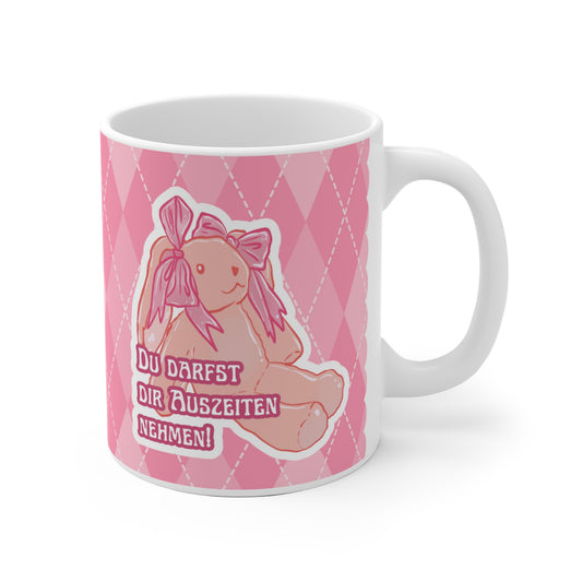 Liebevoll illustrierte Affirmation Tasse - Du darfst dir Auszeiten nehmen