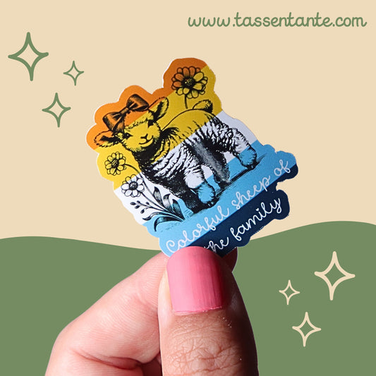 Sticker - Colorful Sheep of the Family - aroace
