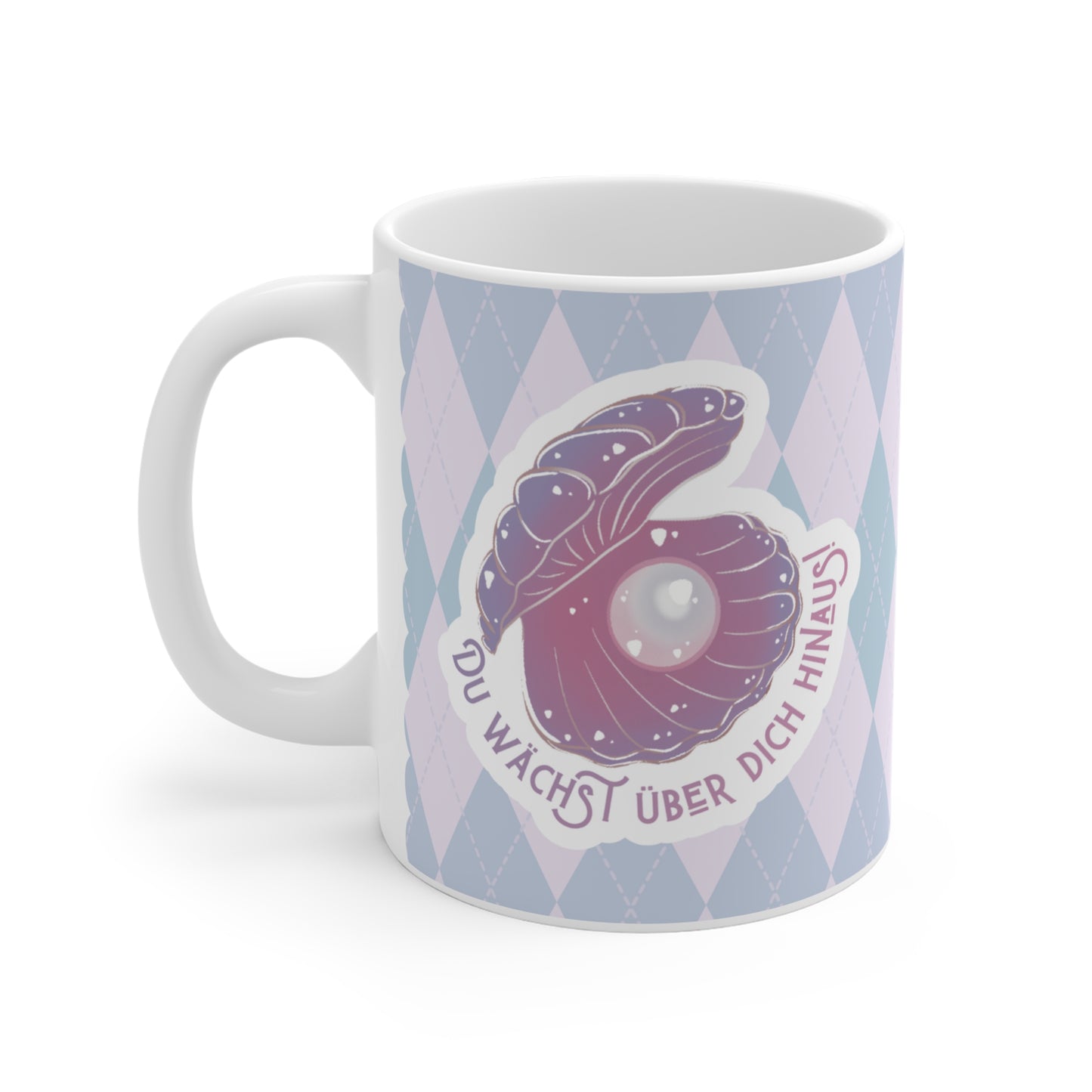 Liebevoll illustrierte Affirmation Tasse - Du wächst über dich hinaus