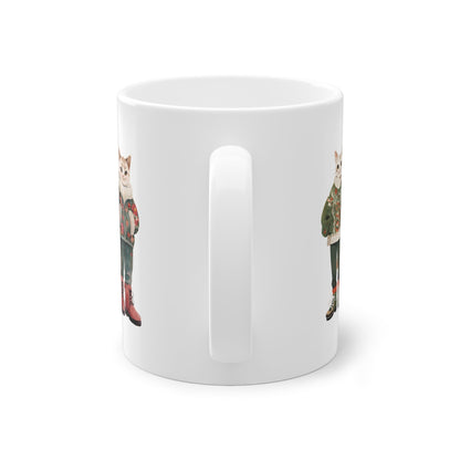 Weihnachtstasse Wichtelgeschenk für Katzenfans. Süsse Tasse für Katzenmamas oder Katzenpapas. Ideal auch als Geschenk zu Weihnachten für Freunde und Familie.