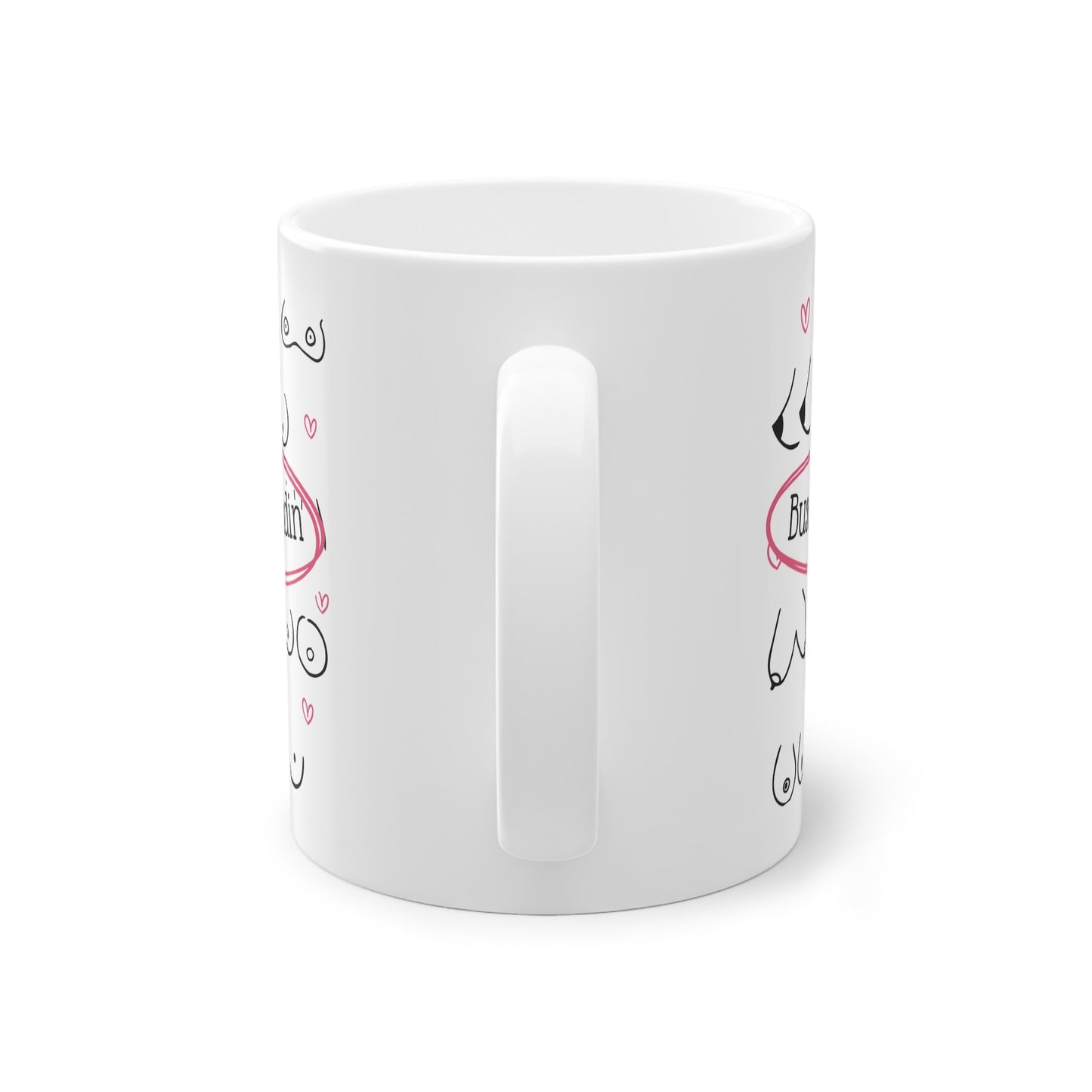Begib dich auf eine humorvolle Reise mit unserer Busenfreundin Tasse, die mit einem verspielten Brustmotiv und dem witzigen Text "Busenfreundin" verziert ist. 