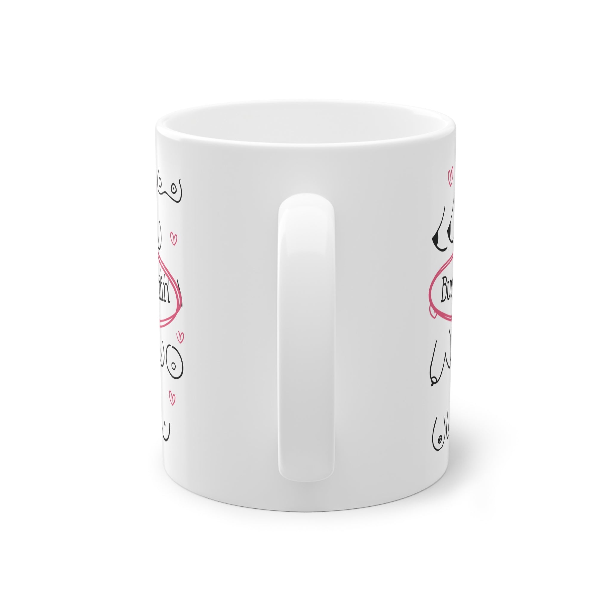 Begib dich auf eine humorvolle Reise mit unserer Busenfreundin Tasse, die mit einem verspielten Brustmotiv und dem witzigen Text "Busenfreundin" verziert ist. 