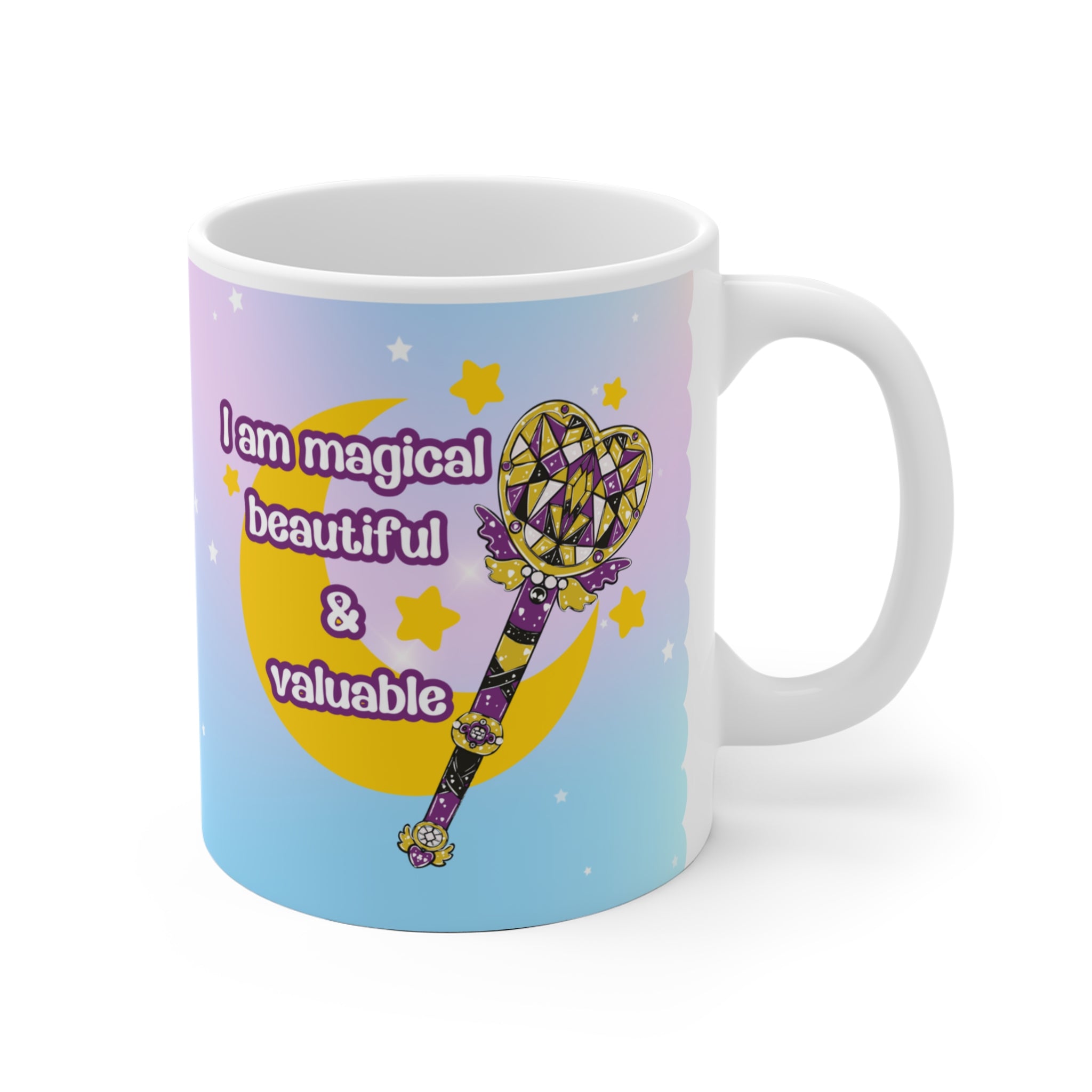 Nonbinary Pride Tasse | Magical Girl Mug 90s Anime | LGBTQ Geschenk | Spülmaschinenfest | Keramik 330ml | Affirmation, pride Geschenk