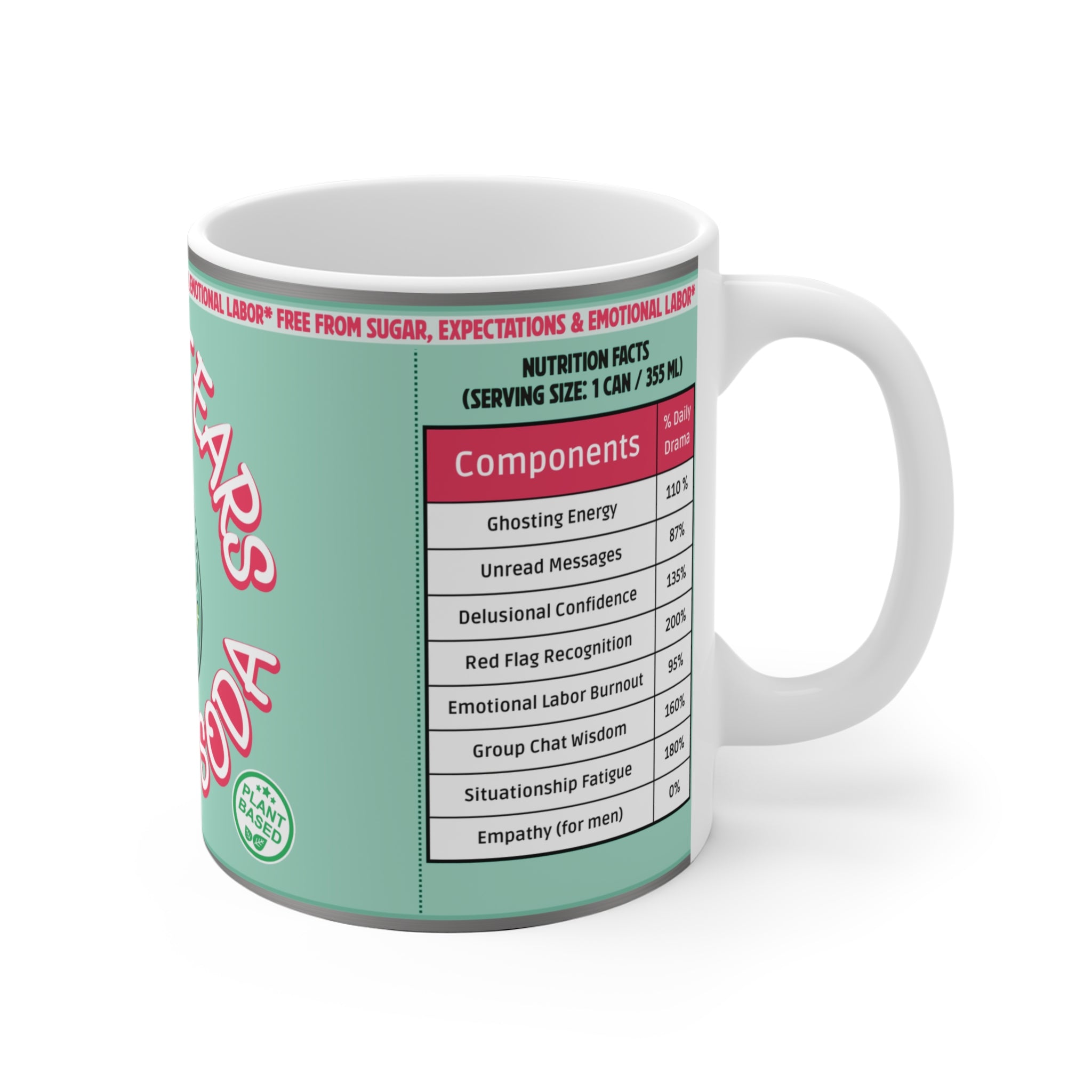 Lustige Spruchtasse „Men’s Tears Cream Soda“ für Kaffee oder Tee, hochwertige Verarbeitung, humorvolles Geschenk für Menschen mit Stil.