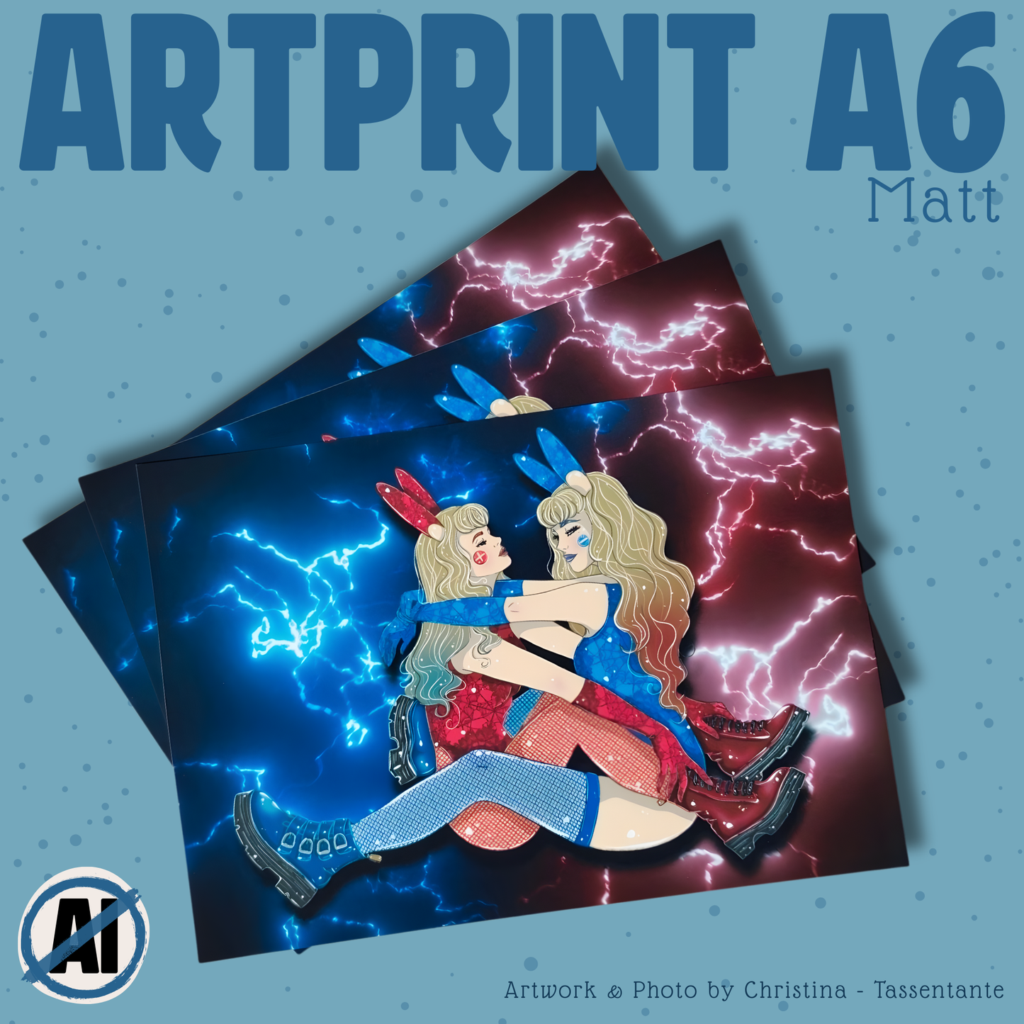 Bunny Girls Art Print und Sticker Bundle