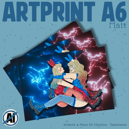 Bunny Girls Art Print und Sticker Bundle