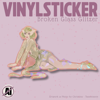 Grüne Muse Art Print und Sticker Bundle