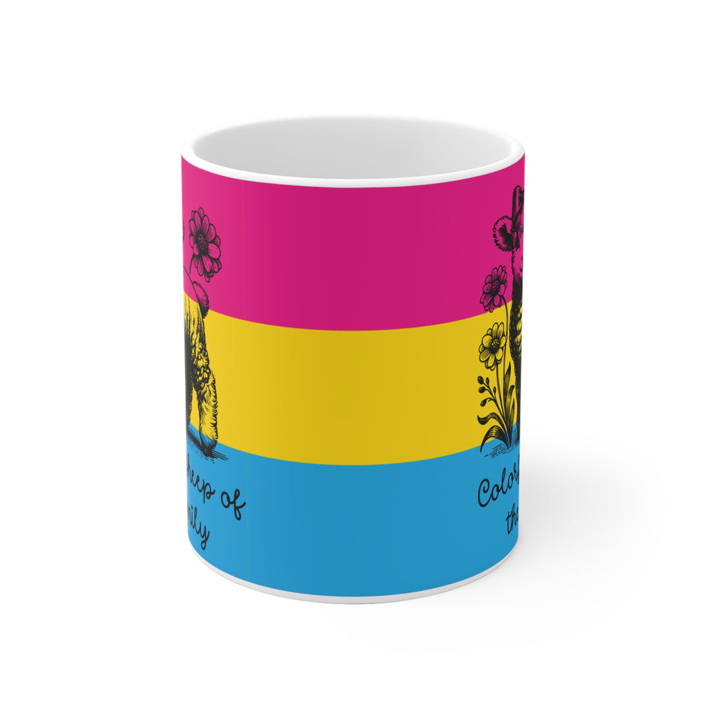 Pride Tasse „Colorful Sheep of the Family“ – Pansexuell Pride Geschenk mit Schaf-Motiv