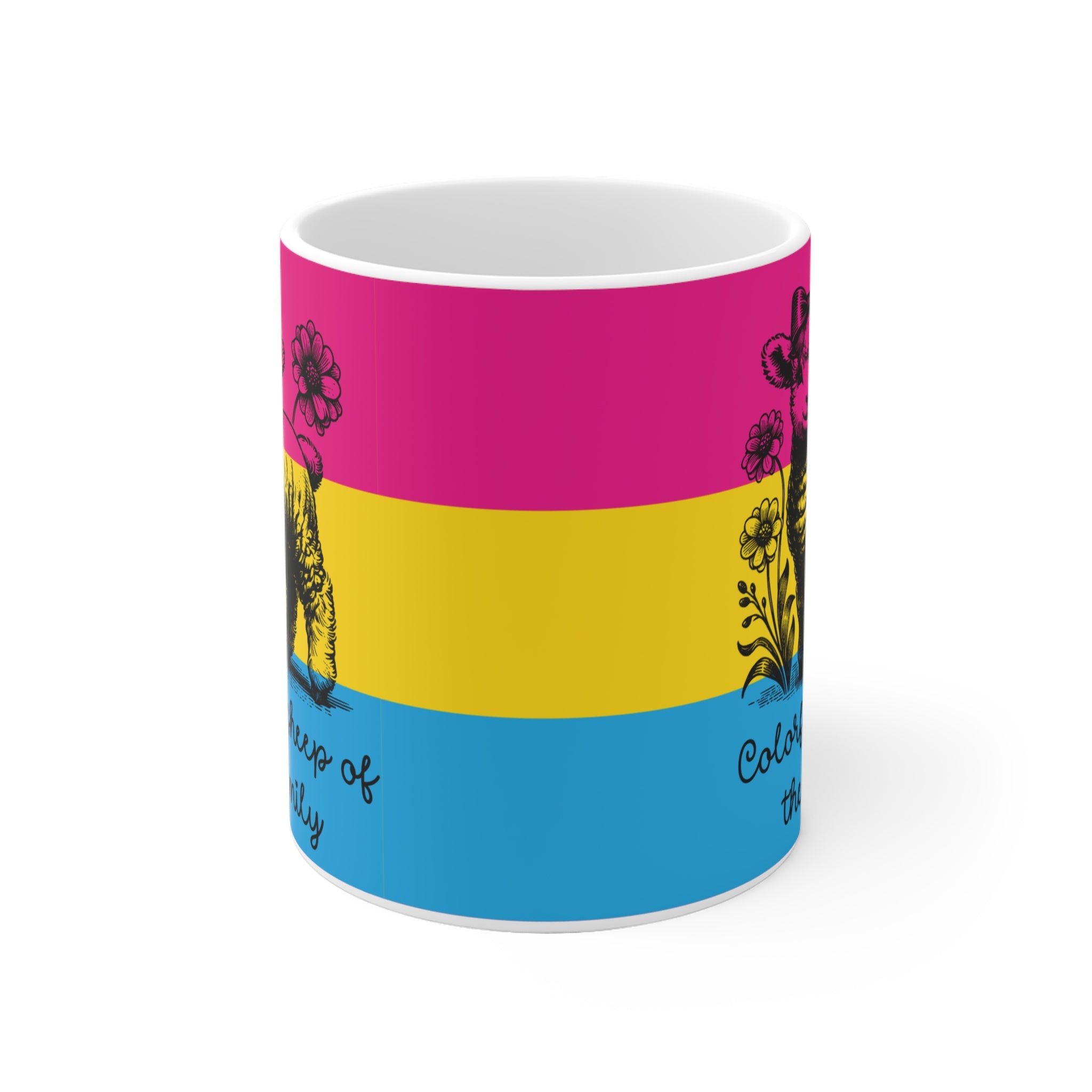 Pride Tasse „Colorful Sheep of the Family“ – Pansexuell Pride Geschenk mit Schaf-Motiv