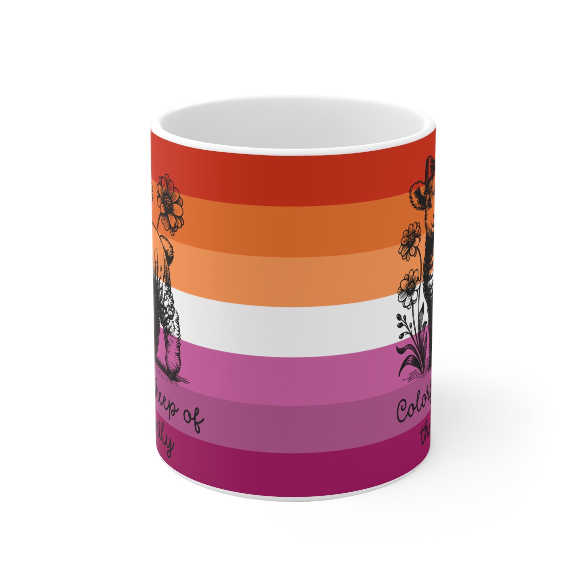 Pride Tasse „Colorful Sheep of the Family“ – Trans Pride Geschenk mit Schaf-Motiv