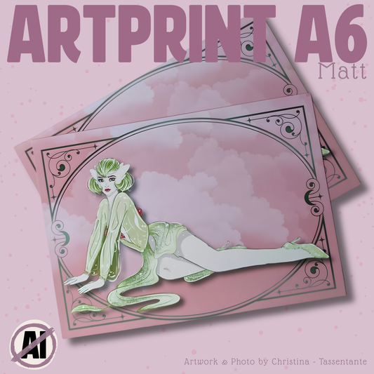 Grüne Muse Art Print und Sticker Bundle