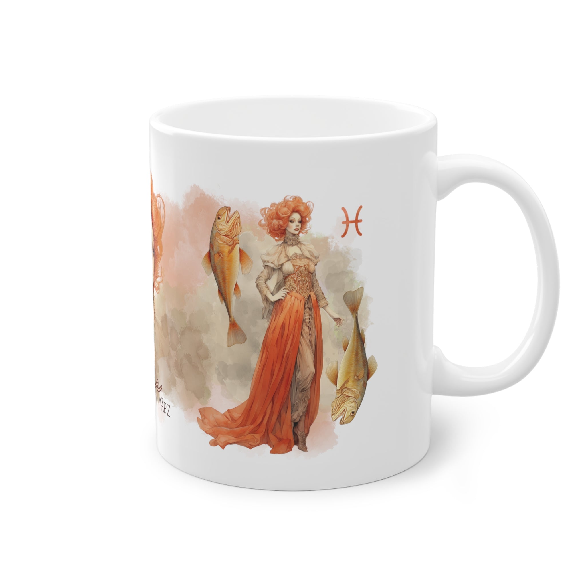 Unsere wunderschöne Motivtasse Fische, das perfekte Geschenk für alle im Sternzeichen Fische. Mit fantasievollem All-Over Print, ist sie ein Hingucker.