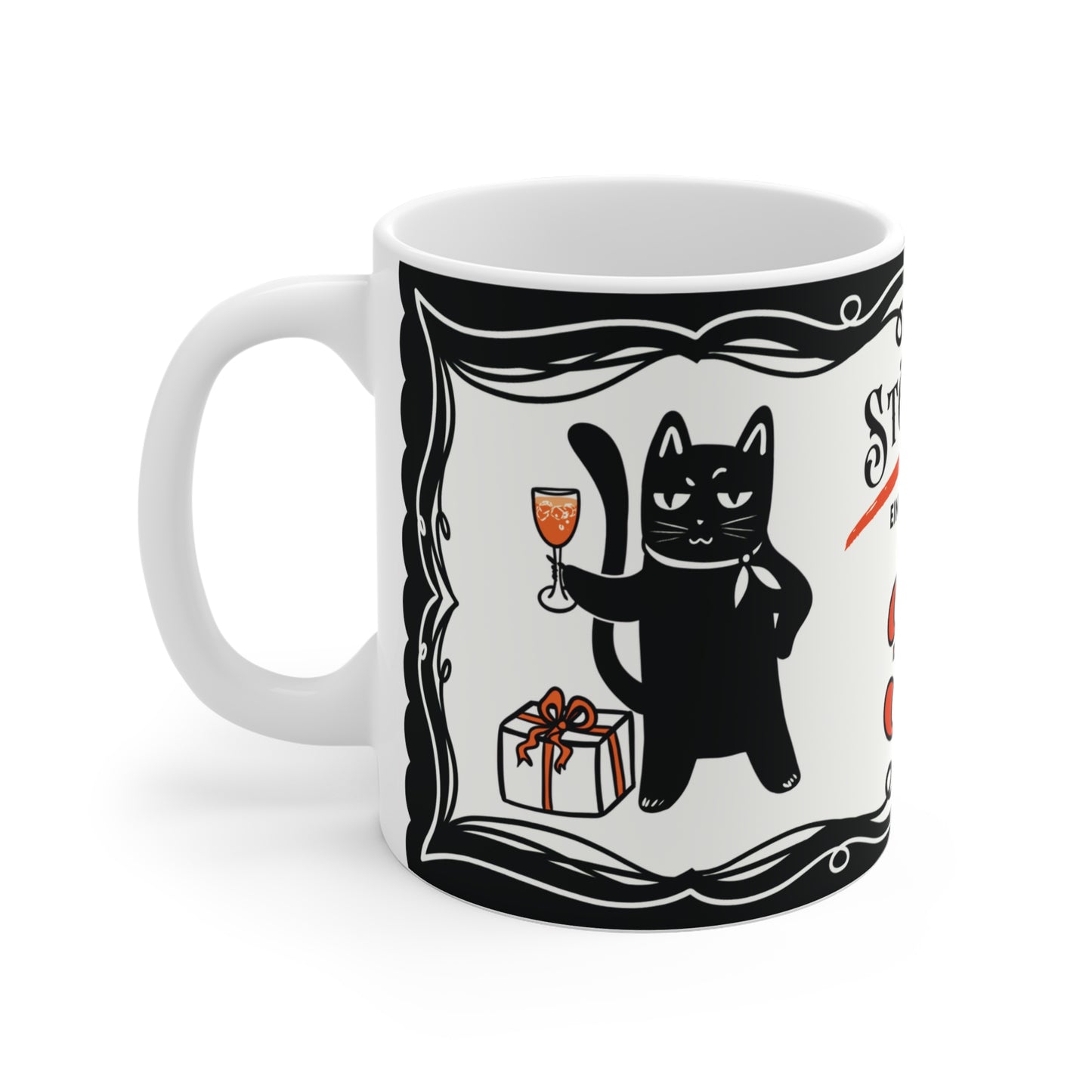 Lustige Geburtstagstasse 30 - Katze Leopold mit Sektglas - Geschenk zum 30. Geburtstag