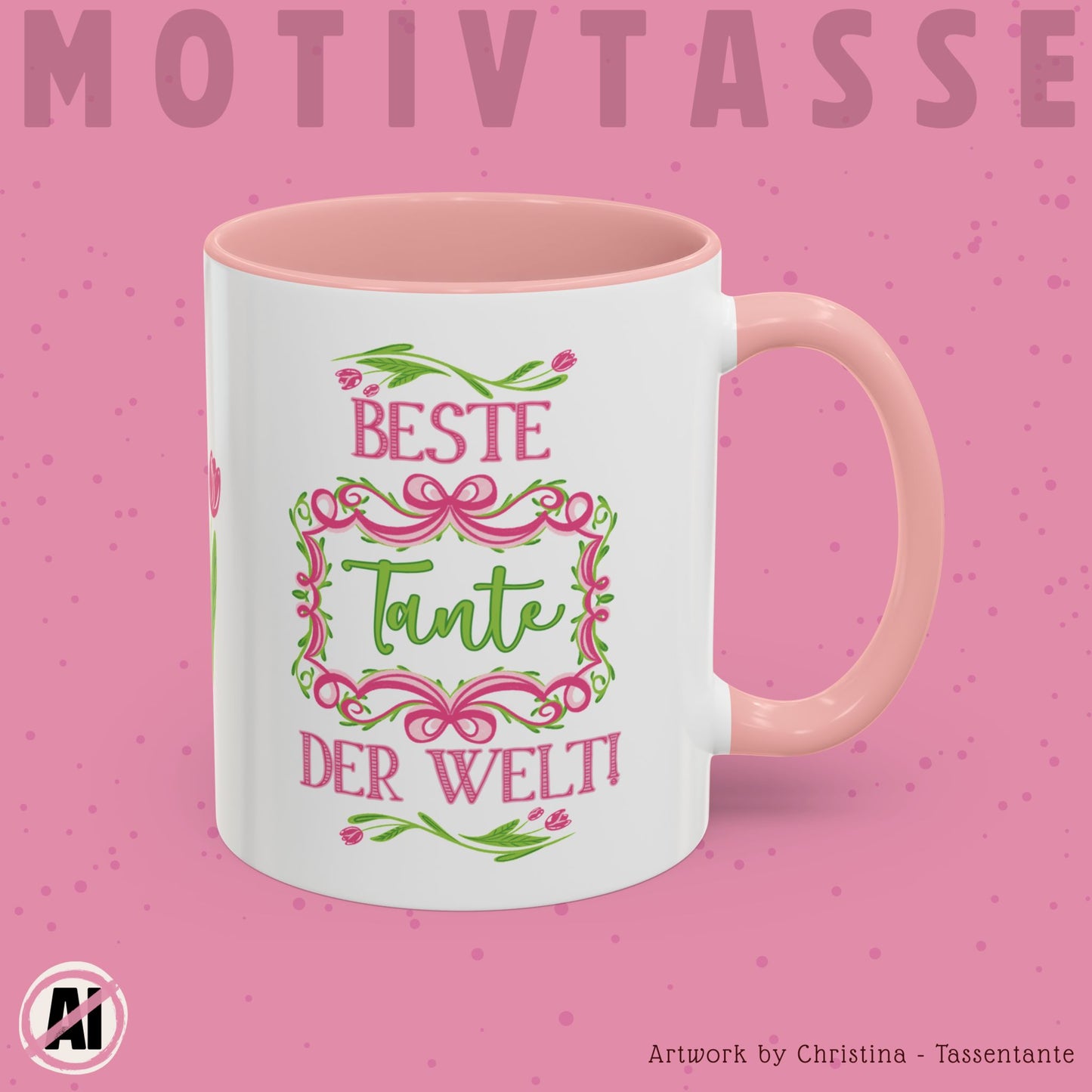 Beste Tante der Welt Tasse - Geschenk für Tante - Süße Geschenkidee von Nichte oder Neffe