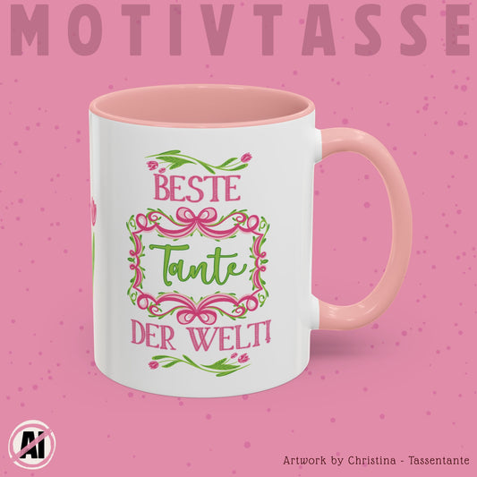 Beste Tante der Welt Tasse - Geschenk für Tante - Süße Geschenkidee von Nichte oder Neffe