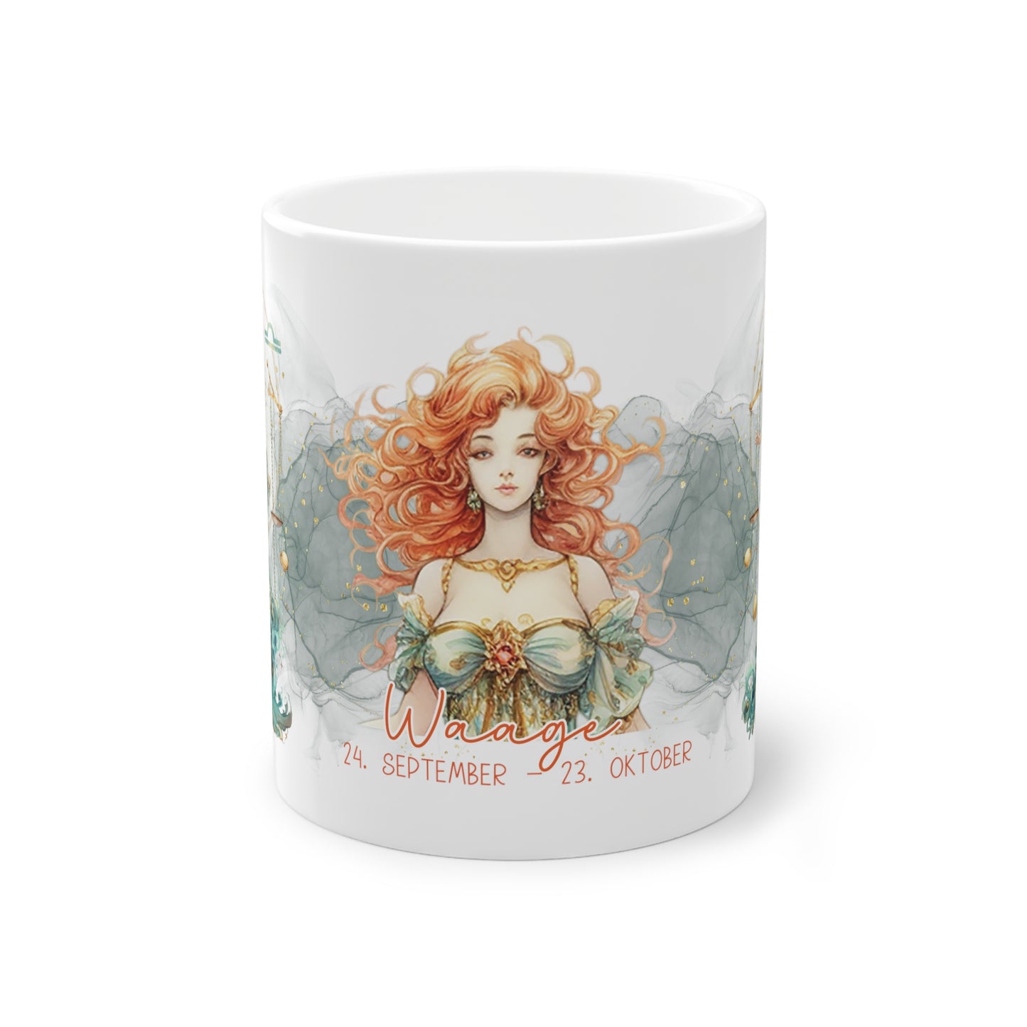 Unsere wunderschöne Motivtasse Waage, das perfekte Geschenk für alle im Sternzeichen Waage. Mit fantasievollem All-Over Print, ist sie sicher ein Hingucker.