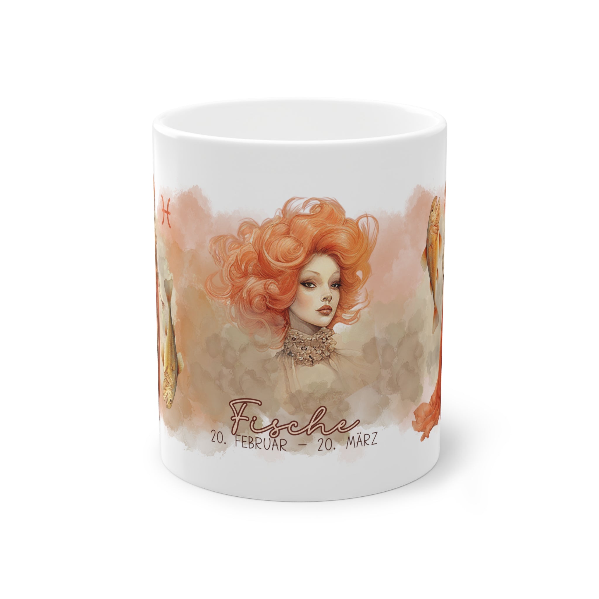 Unsere wunderschöne Motivtasse Fische, das perfekte Geschenk für alle im Sternzeichen Fische. Mit fantasievollem All-Over Print, ist sie ein Hingucker.