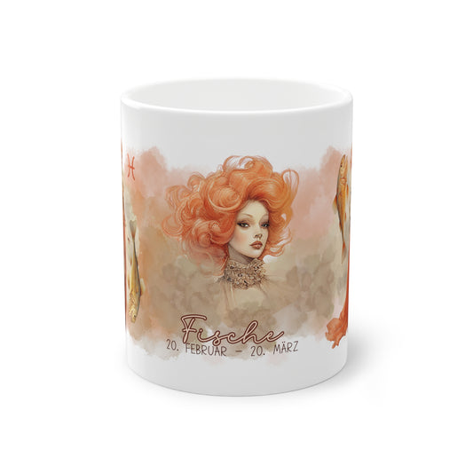 Unsere wunderschöne Motivtasse Fische, das perfekte Geschenk für alle im Sternzeichen Fische. Mit fantasievollem All-Over Print, ist sie ein Hingucker.