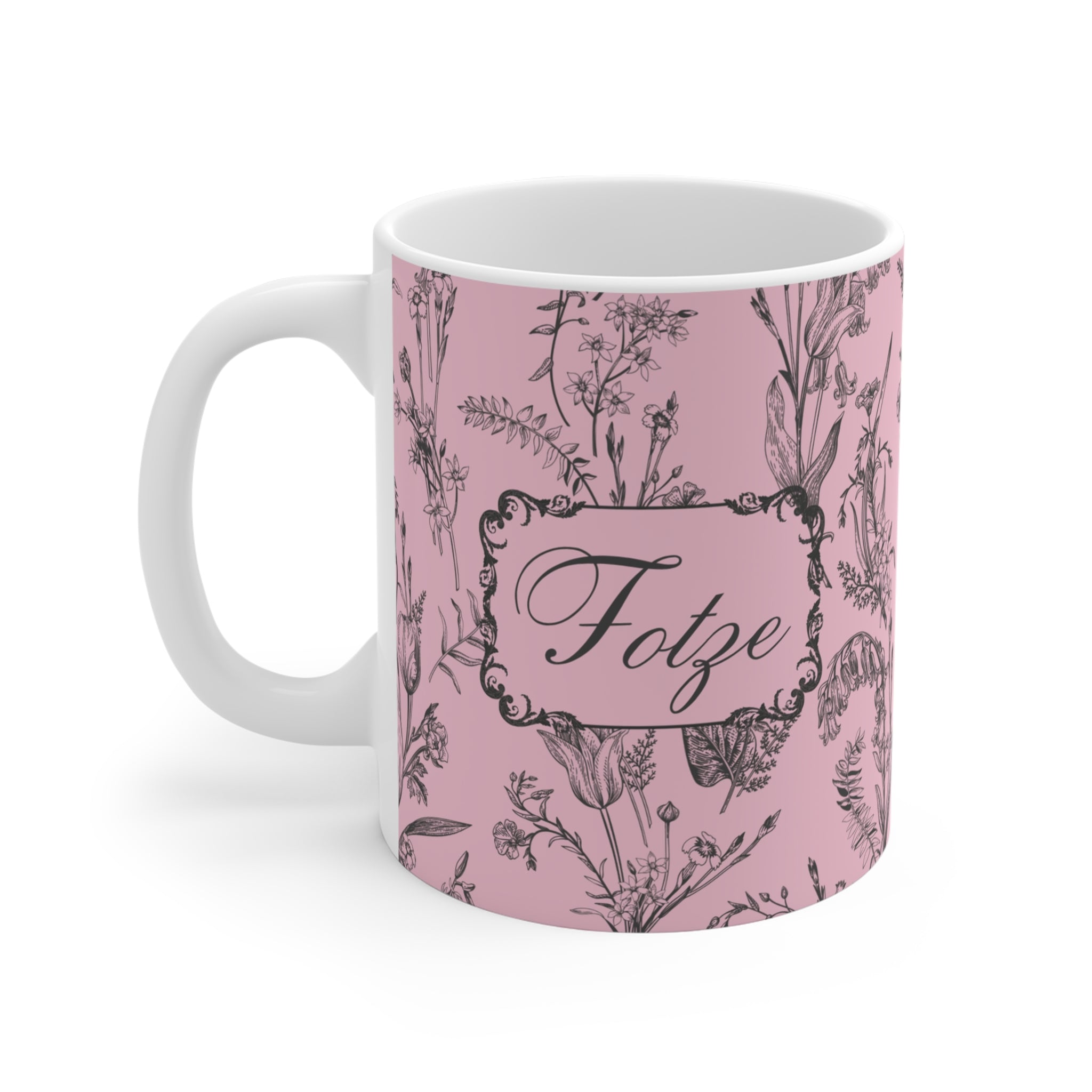 Lustige "Fotze" Tasse mit Vintage Muster