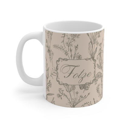 Lustige Fotze Tasse mit Vintage Blumenmuster - milk