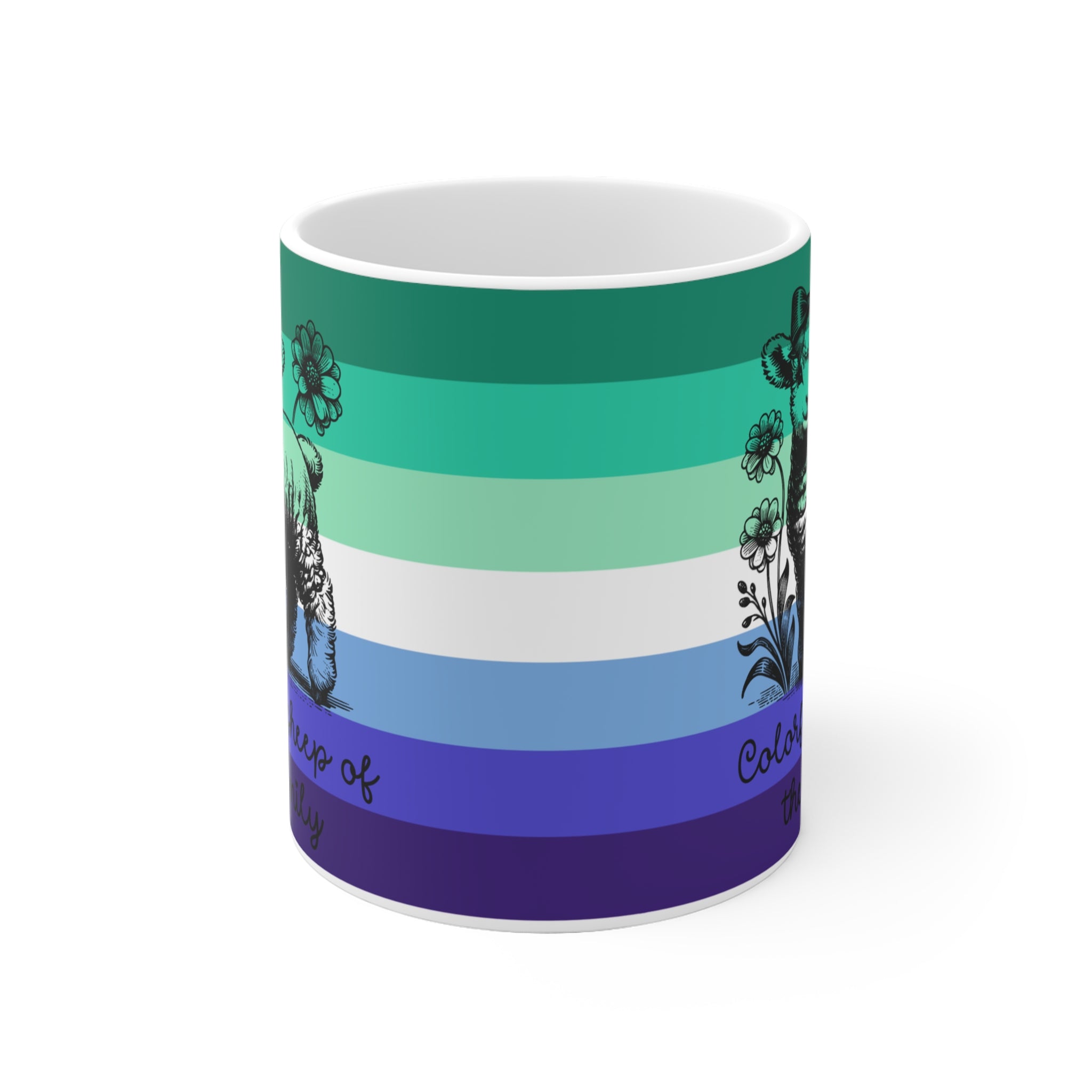 Pride Tasse „Colorful Sheep of the Family“ – Gay Pride Geschenk mit Schaf-Motiv