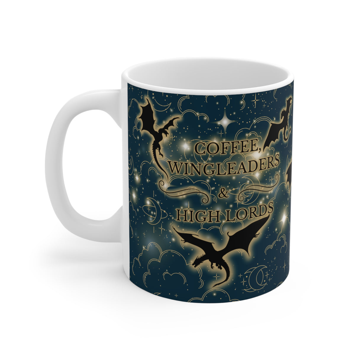 Fantasy Tasse - Coffee, Wingleaders & High Lords - blau