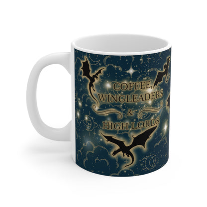 Fantasy Tasse - Coffee, Wingleaders & High Lords - blau