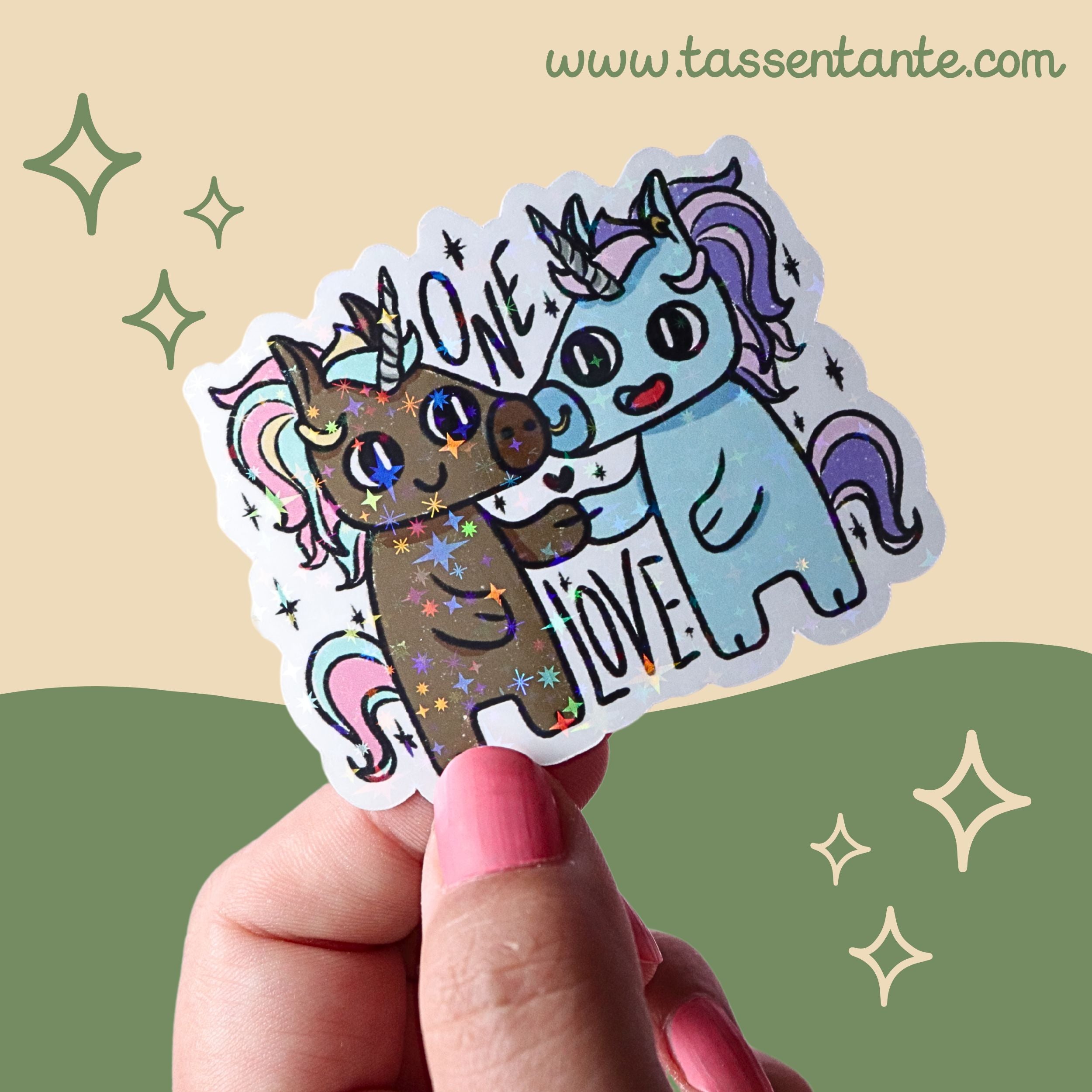 Pride Einhorn Sticker - One Love