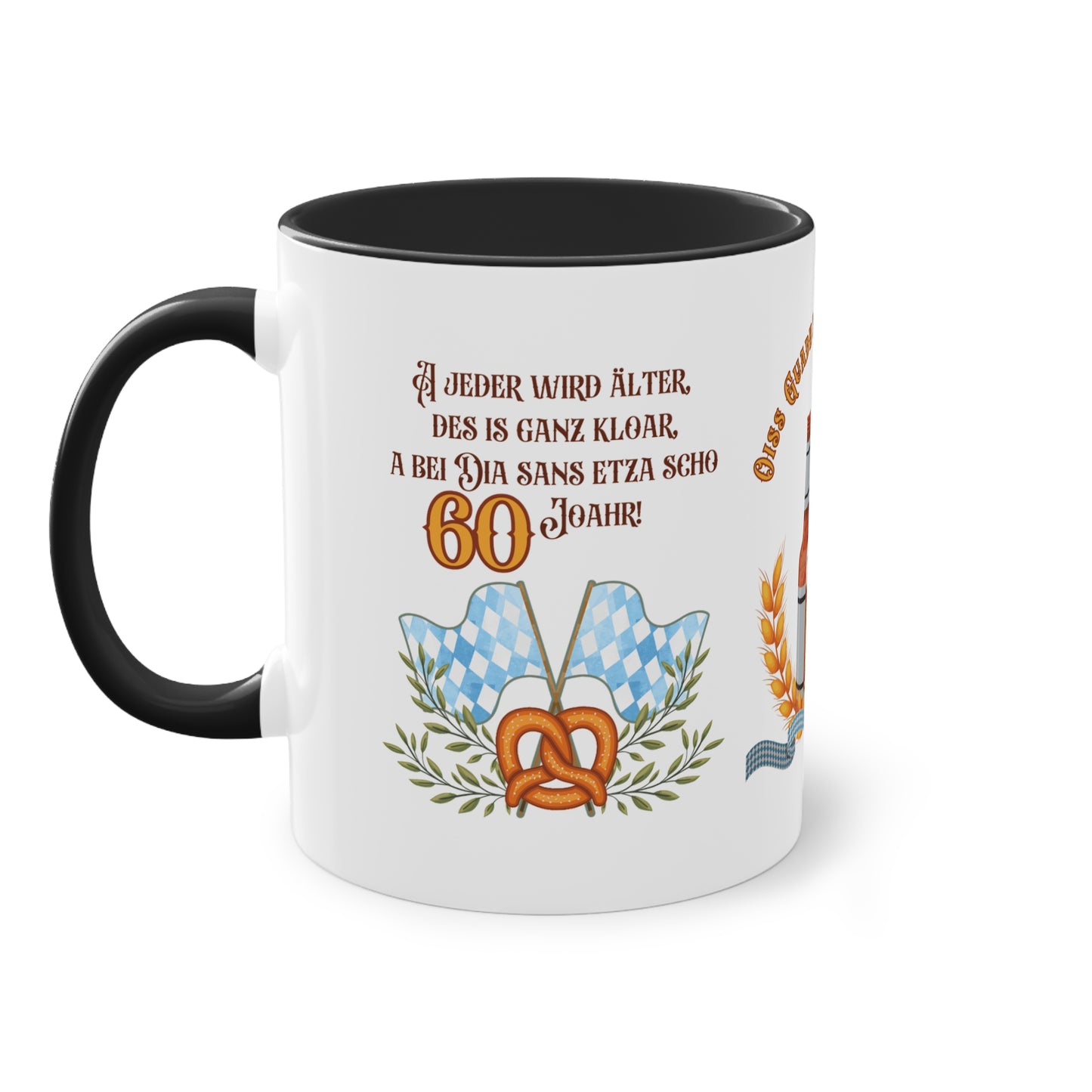 Bayerische Geburtstags-Tasse „60 Jahre“ – Perfektes Geschenk für Bayern-Fans