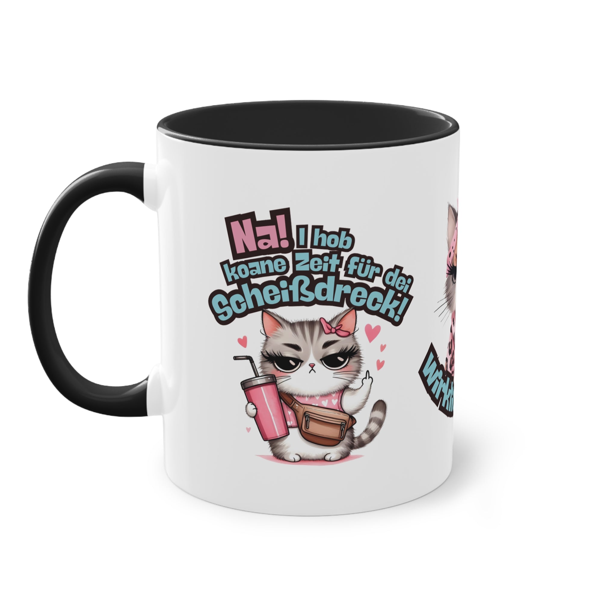 Lustige Tasse im bayerischen Dialekt – „Na! I hob koane Zeit für dei Scheißdreck!“ – Witziges Geschenk