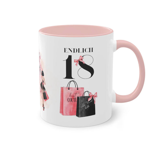 Feier den 18. Geburtstag deiner Tochter, Enkelin oder Freundin mit unserer exklusiven Tasse zum 18. – ein stylisches und edles Geschenk zum 18. Geburtstag.
