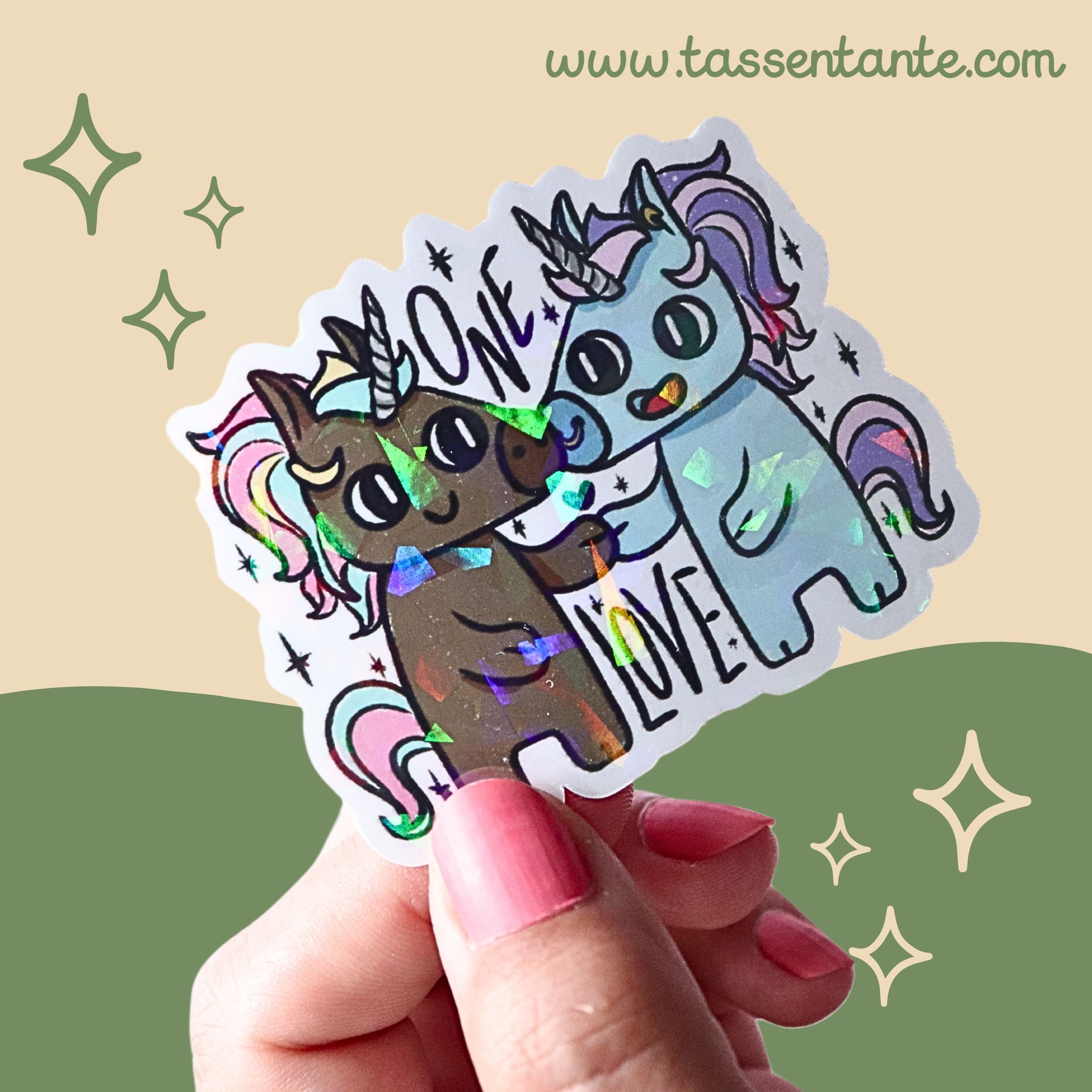 Pride Einhorn Sticker - One Love