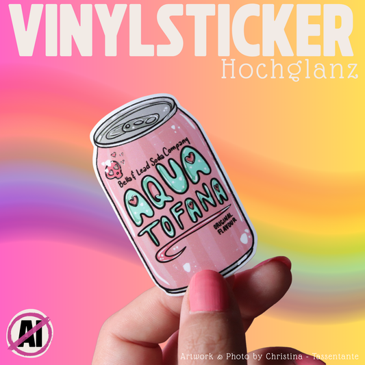 Dark Feminist Soda Sticker - Aqua Tofana